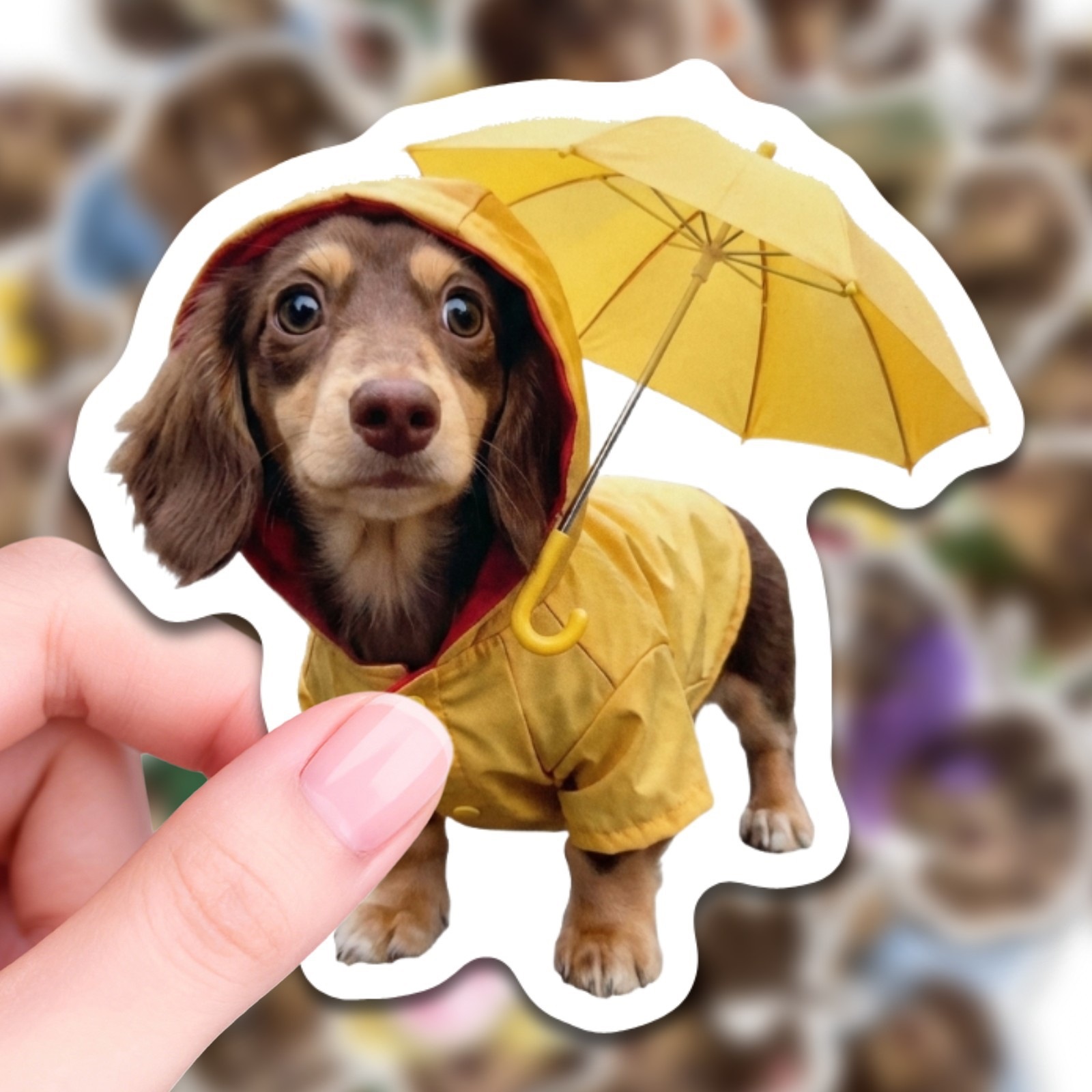 50 Pcs HD Cute Dachshund Stick - Motorcycle Gear For Dogs 评论和价格