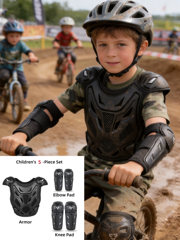 Kids Motorcycle Armor Vest 5Pc - Chest Protector Armor 评论和价格